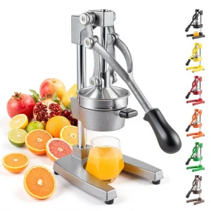 Manual Citrus Juicer Commercial Grade Cast Iron Heavy Duty Gray CO Z Orange